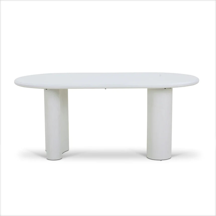 Contemporary 1.8m Oval Dining Table -White