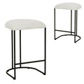 Cottage White Boucle Bar stool - (set of 2)