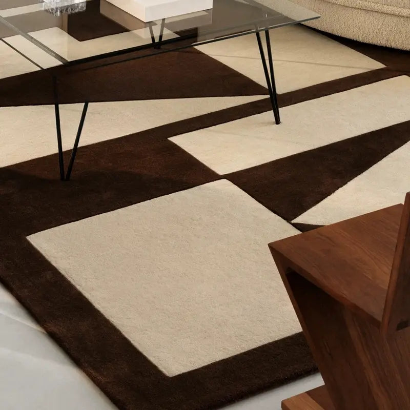 Cressida Hand-Woven Nordic French Style Rug styled in a modern Melbourne living room with neutral furniture and natural light.