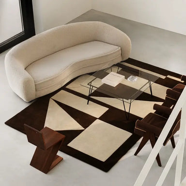 Cressida Hand-Woven Nordic French Style Rug styled in a modern Melbourne living room with neutral furniture and natural light.