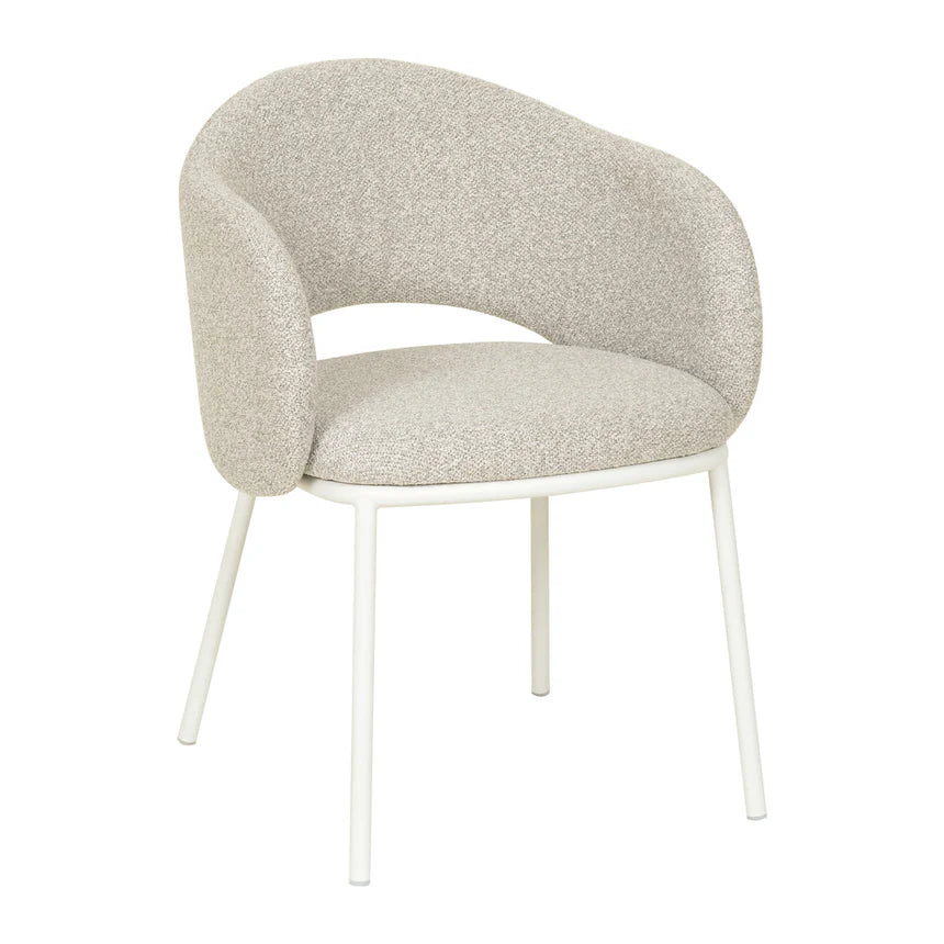 Mani White Dining Chair - Clay Grey