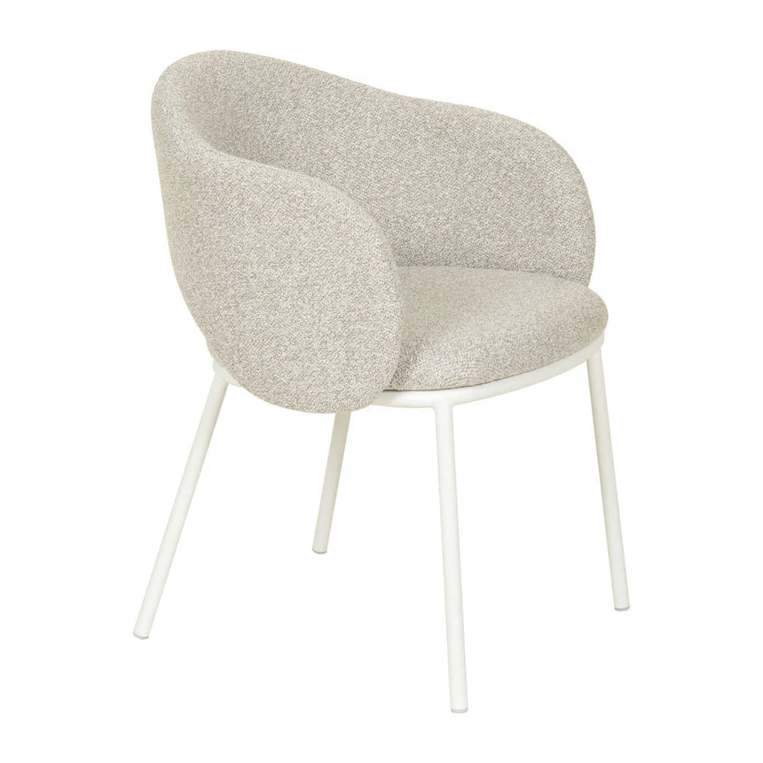 Mani White Dining Chair - Clay Grey