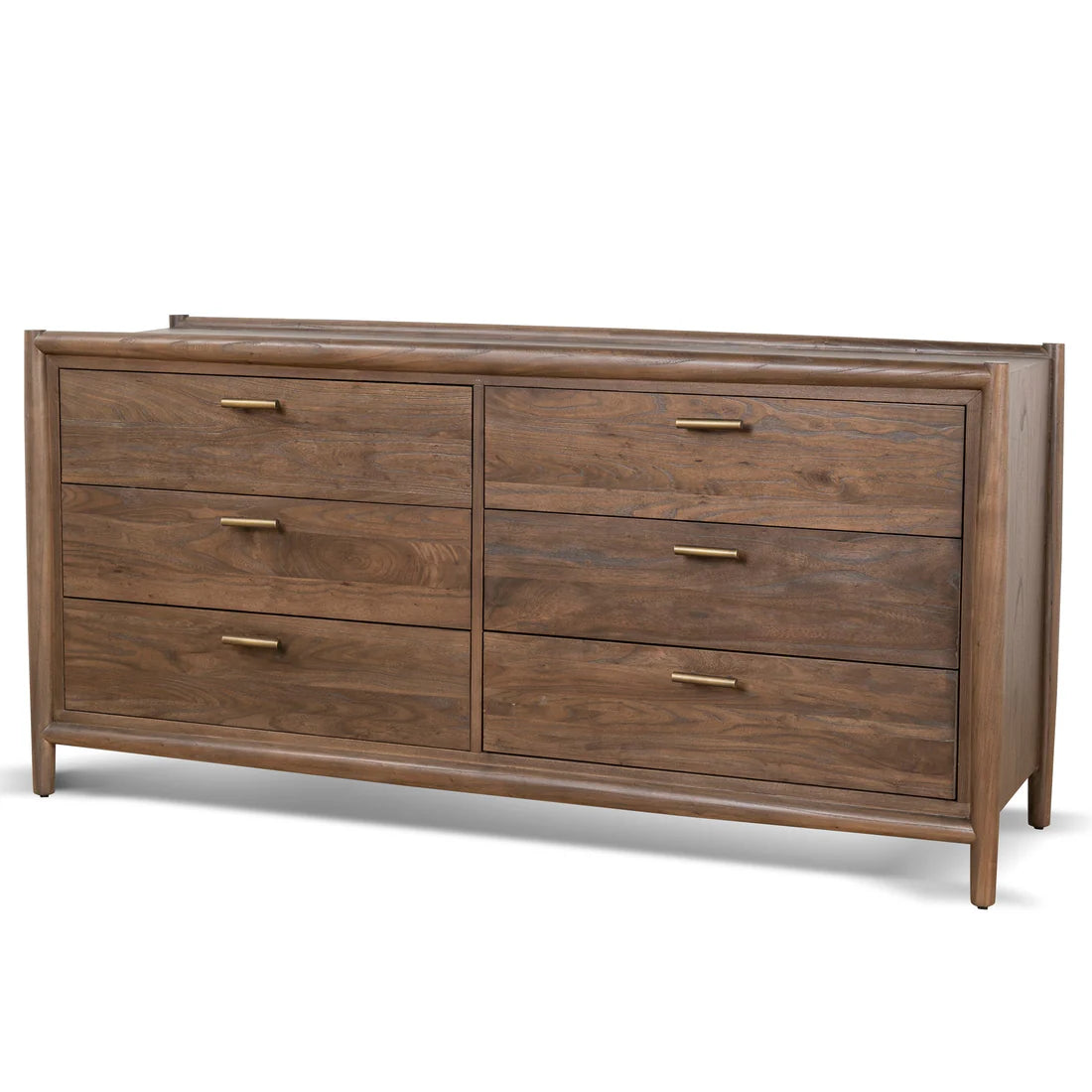 Walnut 6 Drawer Wooden Chest