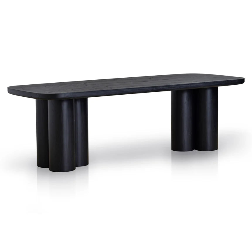 Hallie 2.4m Elm Dining Table - Full Black