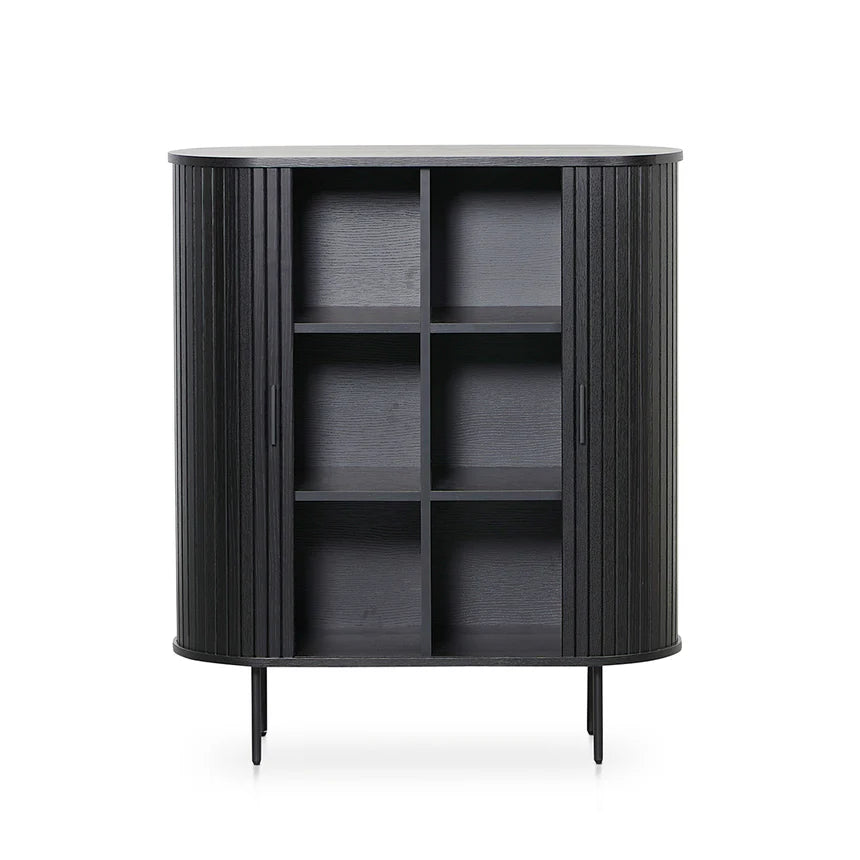 Full Black Wooden Storage Cabinet