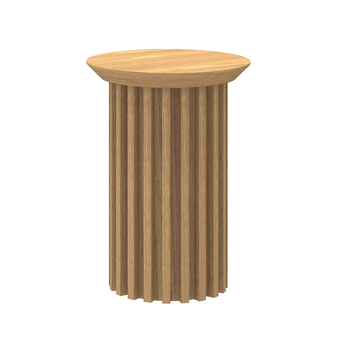 Dereck Round Side Table - Natural Oak