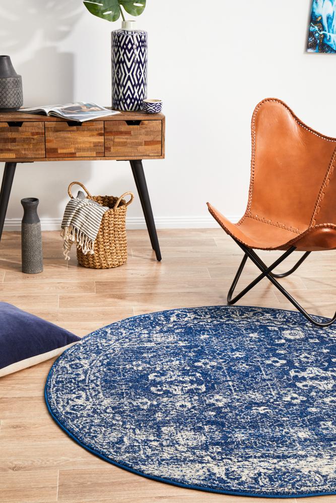 Evoke 252 Navy Round by Rug Culture