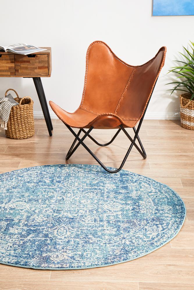 Evoke 253 Blue Round by Rug Culture