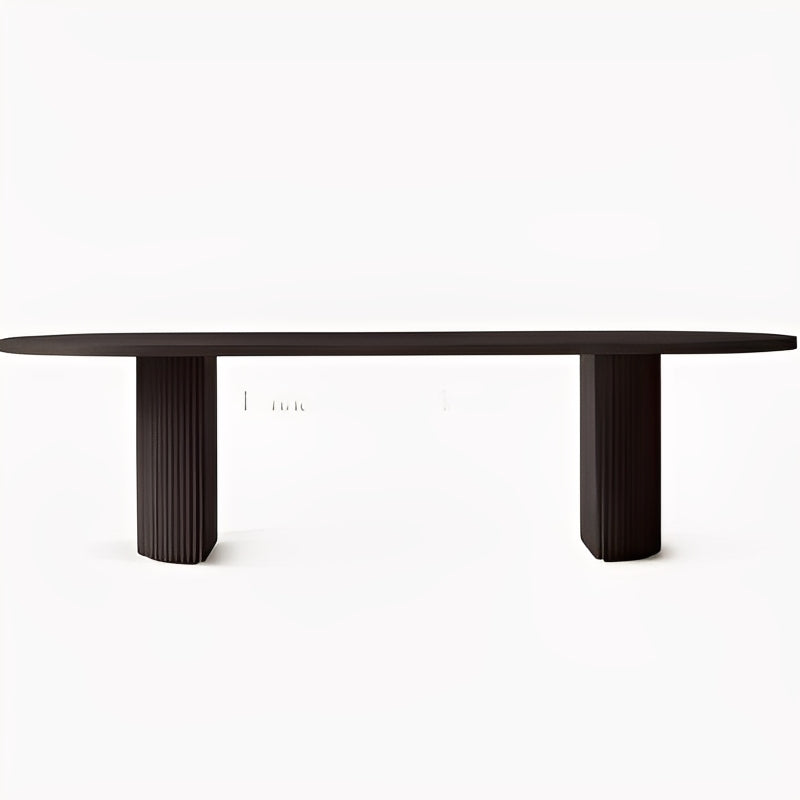 Solid Walnut Handcrafted Oval Planktop Dining Table