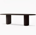 Solid Walnut Handcrafted Oval Planktop Dining Table