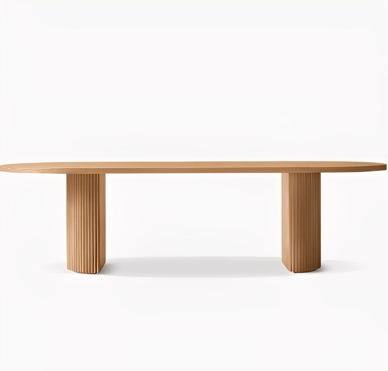 Solid Walnut Handcrafted Oval Planktop Dining Table