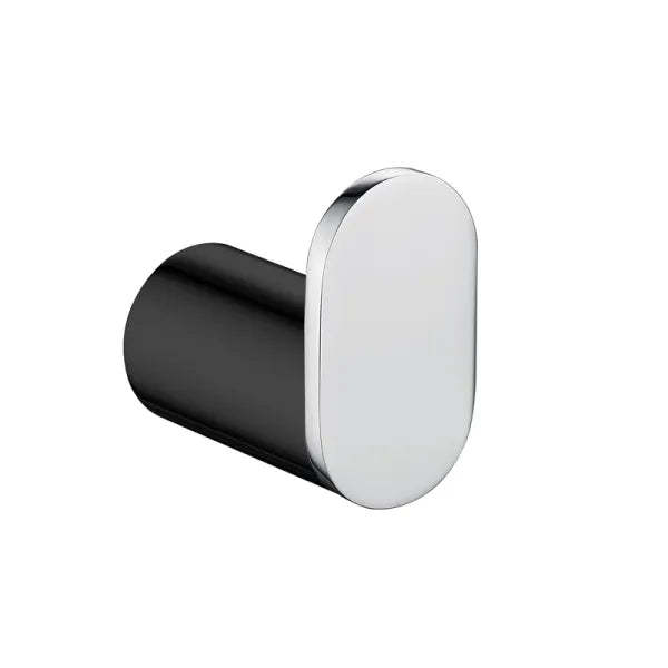 Esperia Matte Black & Chrome Robe Hook