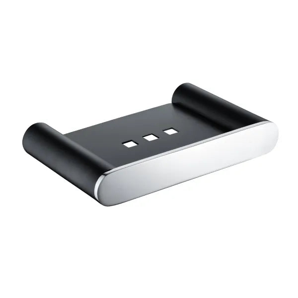 Esperia Matte Black & Chrome  Soap Dish Holder