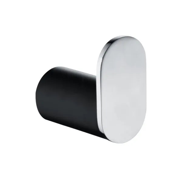 Esperia Matte Matte Black & Chrome  Round Robe Hook