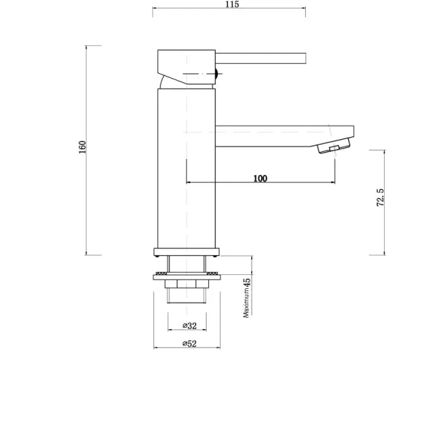 Pentro Matte Black Round Basin Mixer Tap