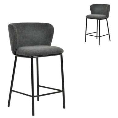 Flossie 65cm Bar Stool - Charcoal Grey (Set of 2)