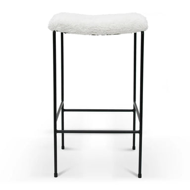 Flossie Bar Stool - White Synthetic Wool