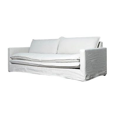 Modern Chile Style White Linen Slipcover Sofa Couch for Living Room Comfort