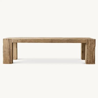 Retro Solid Wood Dining Table: Large Rectangular Farmhouse Style for Home