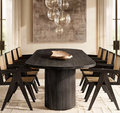 High-End American Solid Wood Dining Table and Chairs Set