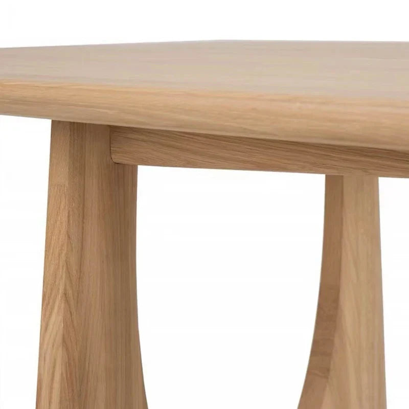 Elegant Solid Oak Wood Rectangular Dining Table for Home & Events