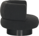 Modern Black Boucle Swivel Accent Chair: Stylish Velvet Oak Living Room Sofa