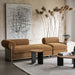 Elegant French Oak Fabric Living Room Sofa Set - Modern Nordic Design
