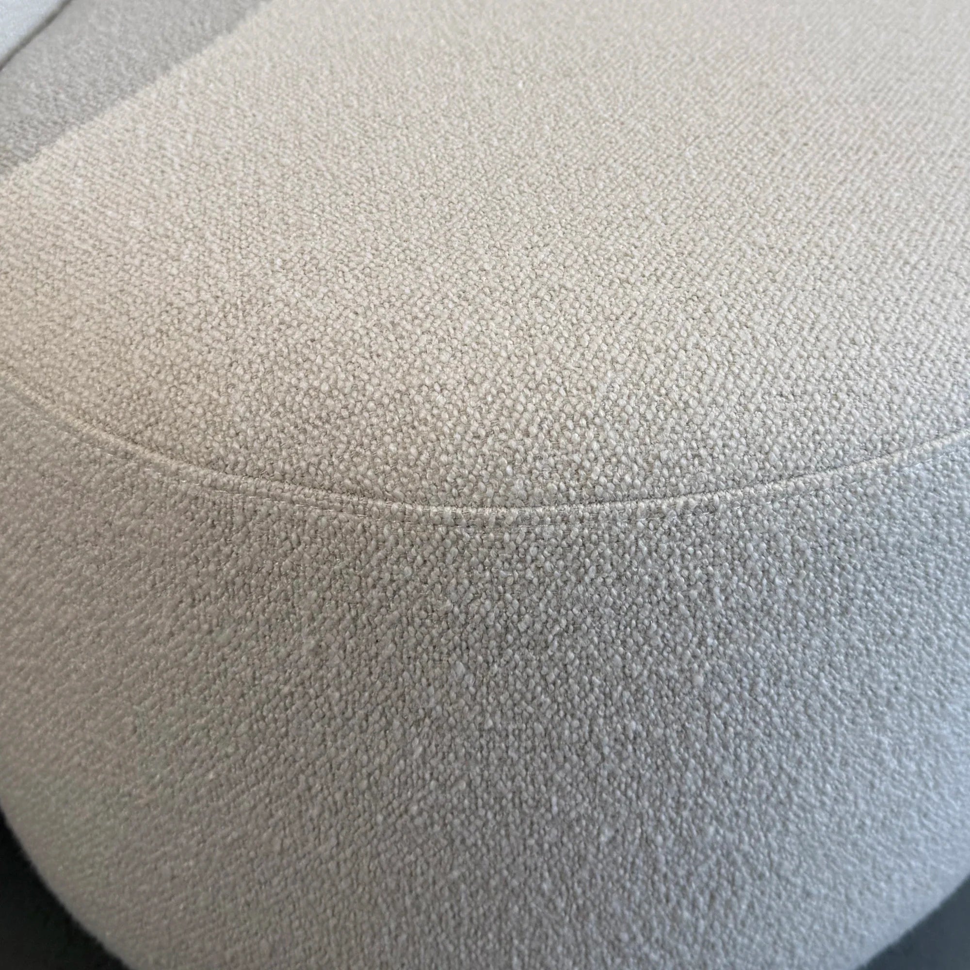 Elegant Curved White Boucle Upholstered Sofa - Modern Rounded Living Room Couch