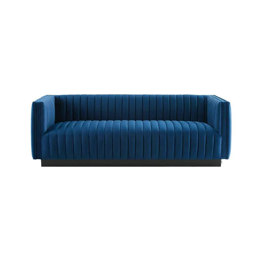 Luxurious Modern Channel Tufted Performance Velvet Sofa Couch for Elegant Living Rooms