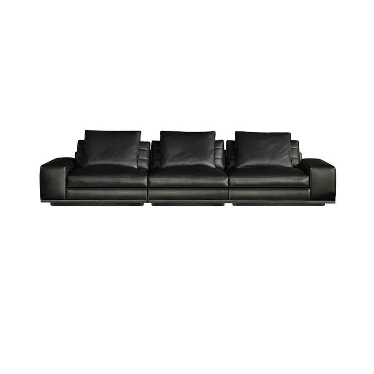 Luxurious Modular Italian Design Leather Corner Sofa Set for Living Room