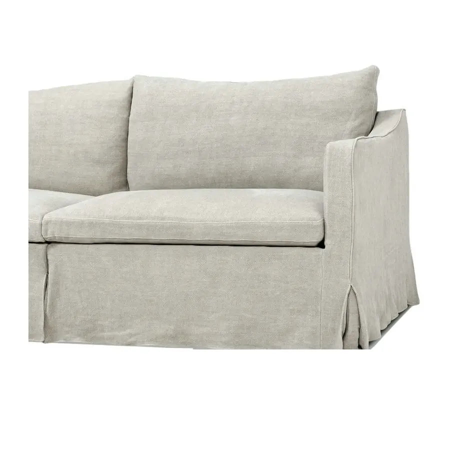 Luxurious Cloud I-Shaped Feather Down Slipcovered Sectional Sofa