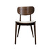 Contemporary Solid Oak Walnut Finish Dining Chair with Plush Boucle Upholstery