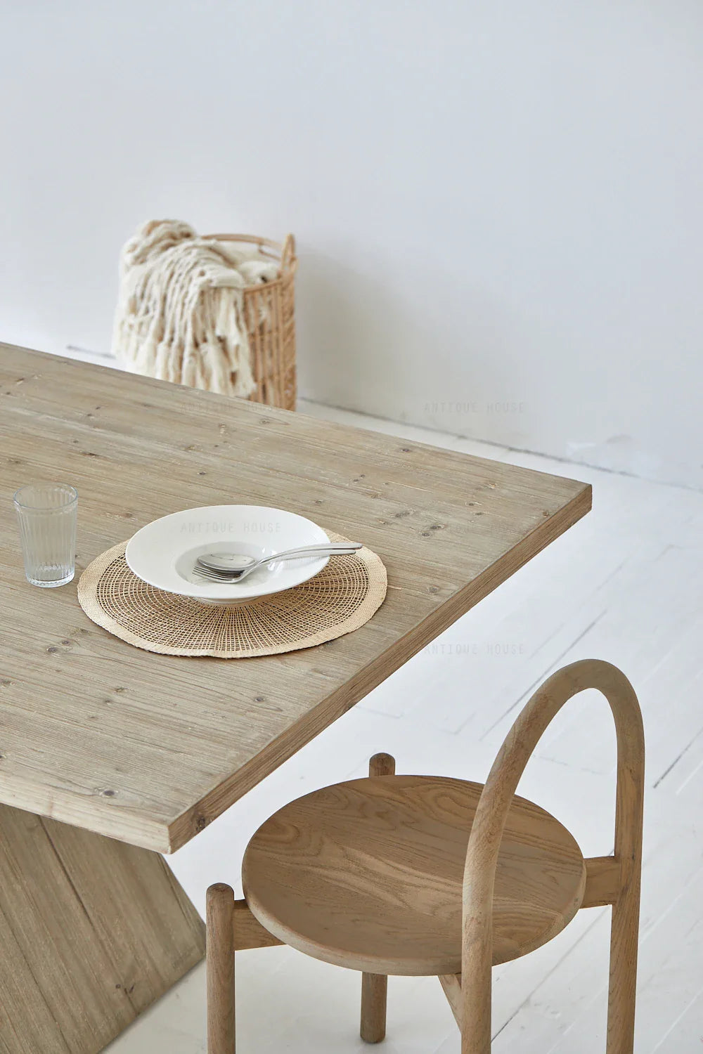 Timeless Rustic Recycled Pine Dining Table: Wabi Sabi Inspired 6-Seater Wood