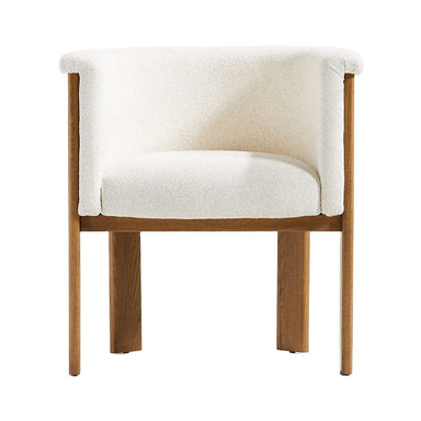 Nordic Upholstered Curved Back Solid Oak Dining Chair - Modern Luxury Seating