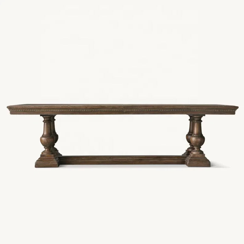 Mid-Century Modern Solid Wood Dining Table - Vintage Rectangular Kitchen Desk