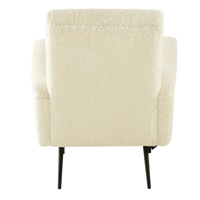 Elegant Ivory Boucle Leisure Chair: Modern Single Couch for Living Room & Hotel