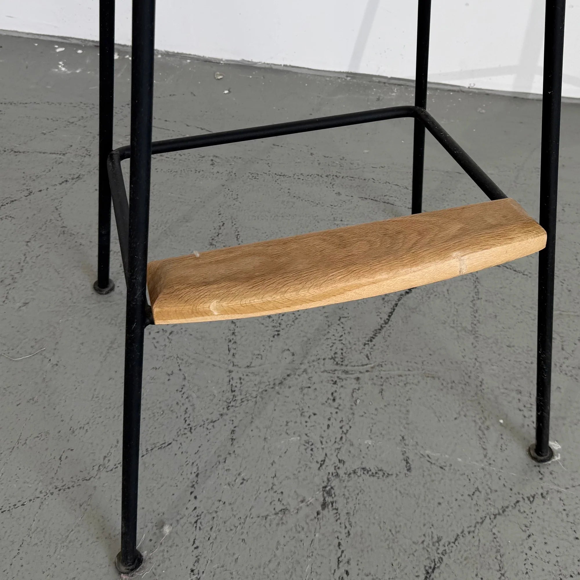 Modern Industrial Oak & Metal Counter Stool - High Bar Chair for Kitchen