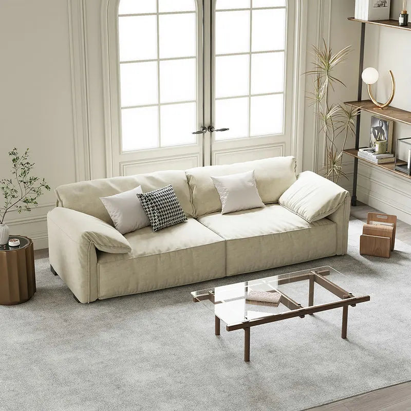 Luxury Italian Modern Deep Seat Living Room Couch Anti-Scratch Fabric Sofa