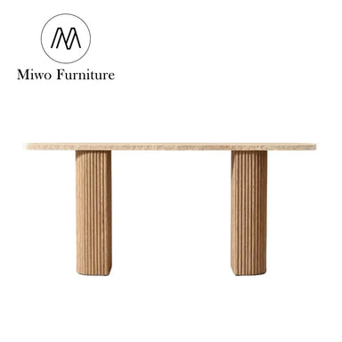Modern Marble Top Solid Wood Narrow Entryway Console Table