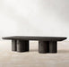Luxury Modern Oak Wood Coffee Table with Cylindrical Supports Design