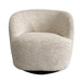 Modern Oatmeal Cotton Upholstered Swivel Club Chair for Living Room & Hotel