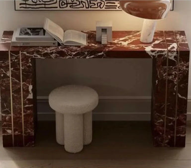 Tostone Elegant French Style Rosso Levanto Natural Marble Console Table for Entryway
