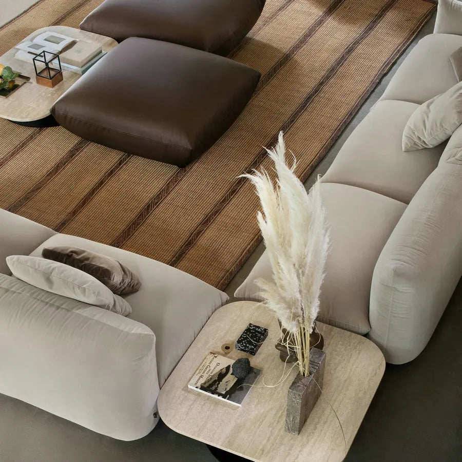 Luxurious Boucle Fabric Modular Sectional Living Room Sofa Set