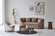 Scandinavian Round Reclaimed Elm Wood Coffee Table with Tempered Glass Top