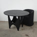 Sleek Modern Round Black Oak Wood Dining Table for 4