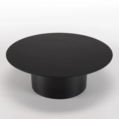 Modern Black Oak Wood Round Coffee Table for Stylish Living Rooms