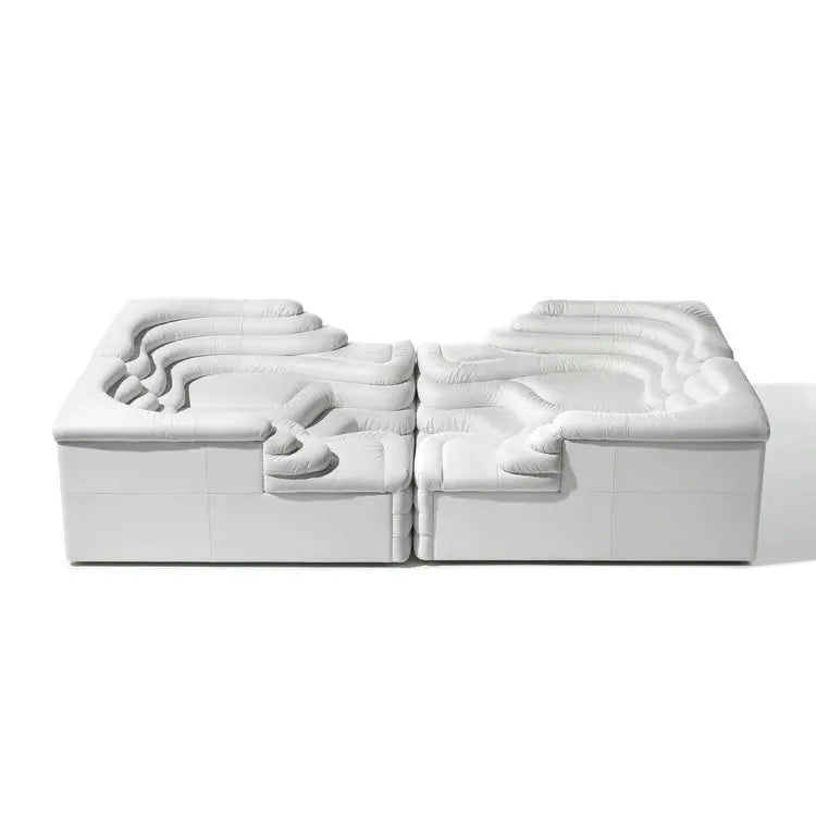 Modern Italian Leather Modular Sofa - Nordic Wood Luxury Living Couch