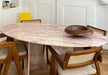 Elegant Pink Natural Marble Coffee Table - Modern Living Room Accent Furniture