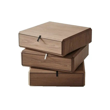 Modern Italian Rotating Drawers Wooden Bedside Nightstand