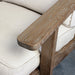 Elegant Solid Oak Recliner Lounge Chair with Plush Linen Upholstery
